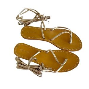 Pilcro Metallic Gold Strappy Sandals
